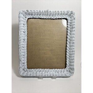 Woven Wicker Photo Picture Frame 8" By 10" Free-Standing Rattan Boho Beach House